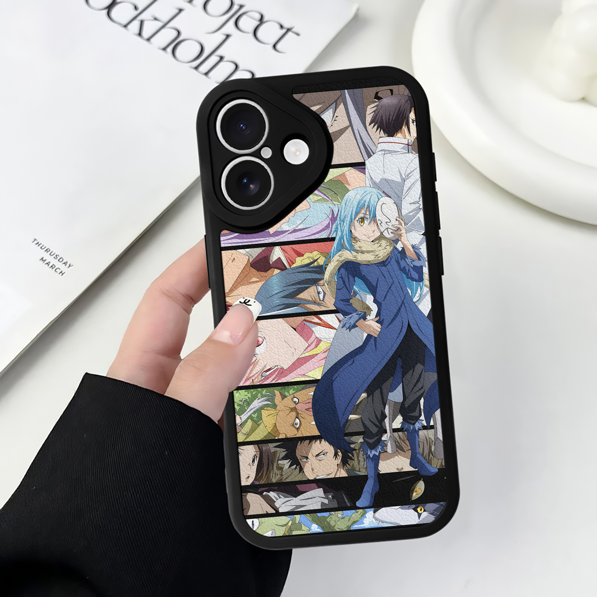 （画像用） 転スラ Regarding Reincarnated to Slime 【iPhone 16シリーズ対応】シリコンスマホケース（レザー調） 材質：シリコン